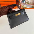 Hermès Kelly II Sellier Mini 2024 Black Goatskins Leather Gold