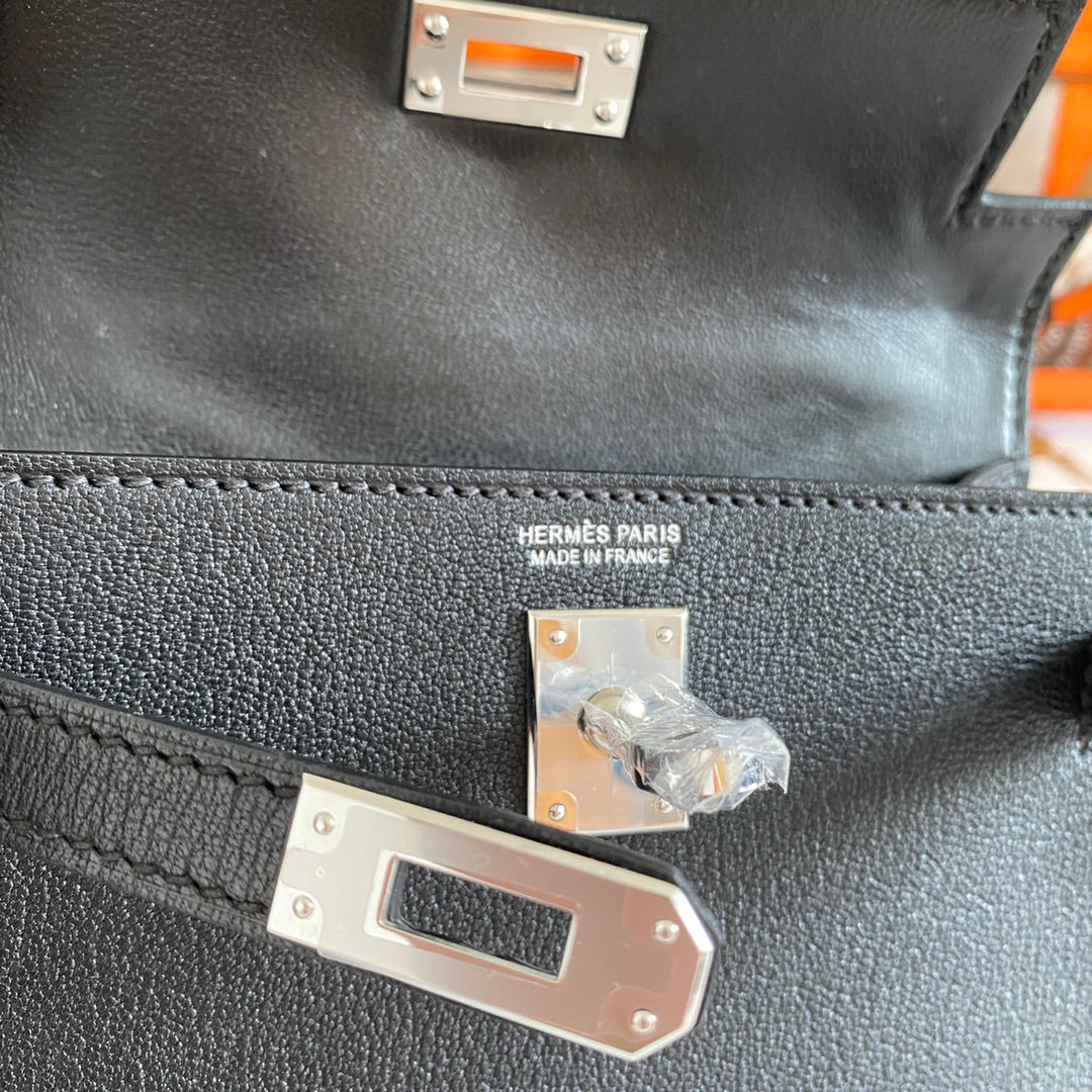 Hermès Kelly II Sellier Mini 2024 Black Goatskins Leather Silver