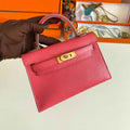 Hermès Kelly II Sellier Mini 2024 Pink Goatskins Leather Gold
