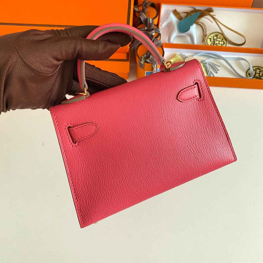 Hermès Kelly II Sellier Mini 2024 Pink Goatskins Leather Gold