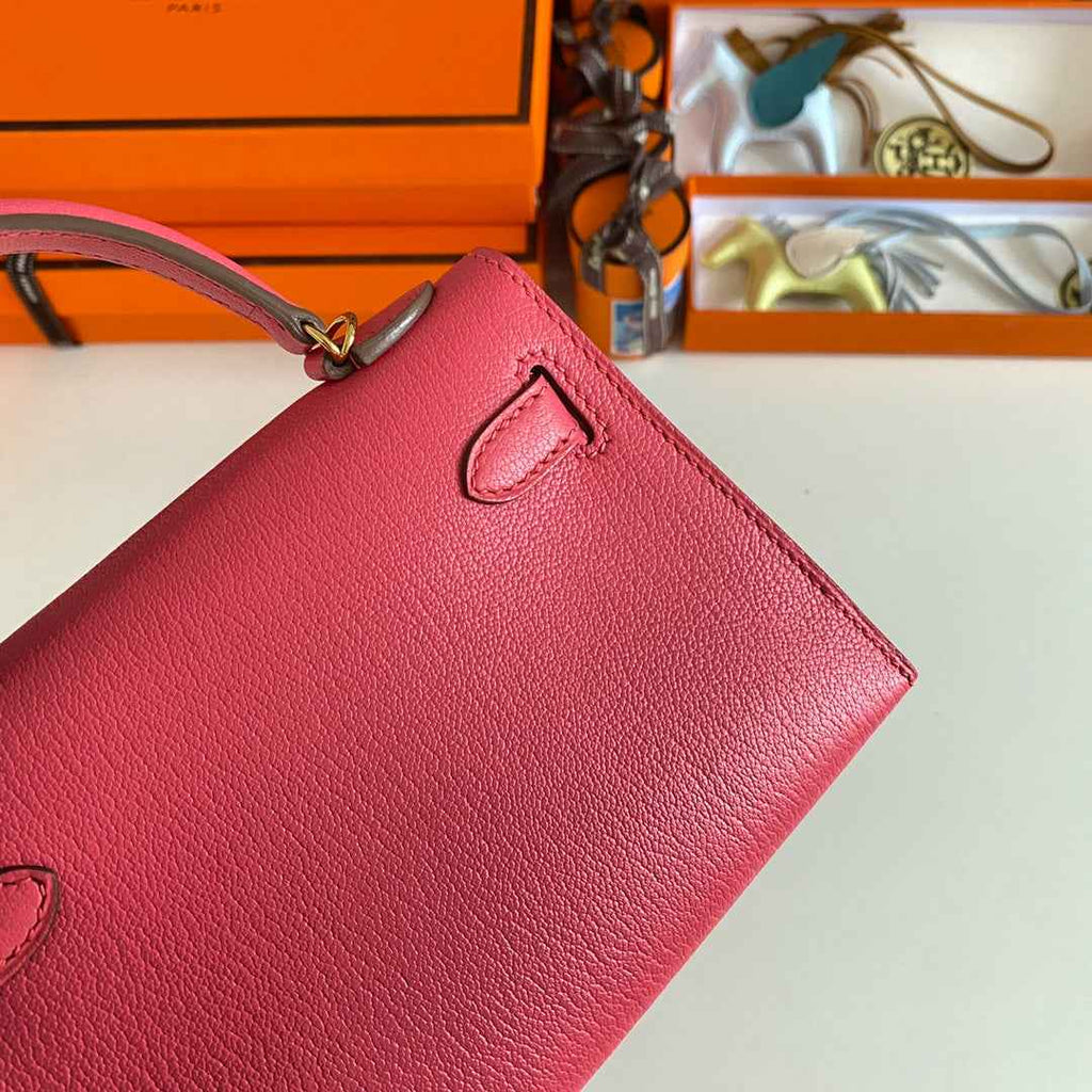 Hermès Kelly II Sellier Mini 2024 Pink Goatskins Leather Gold