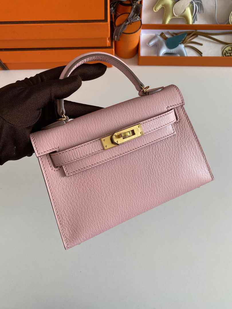 Hermès Kelly II Sellier Mini 2024 Goatskins Pink Leather Gold