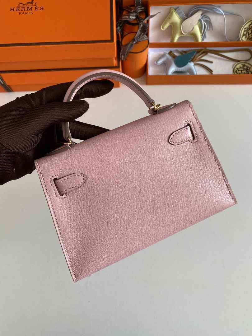 Hermès Kelly II Sellier Mini 2024 Goatskins Pink Leather Gold