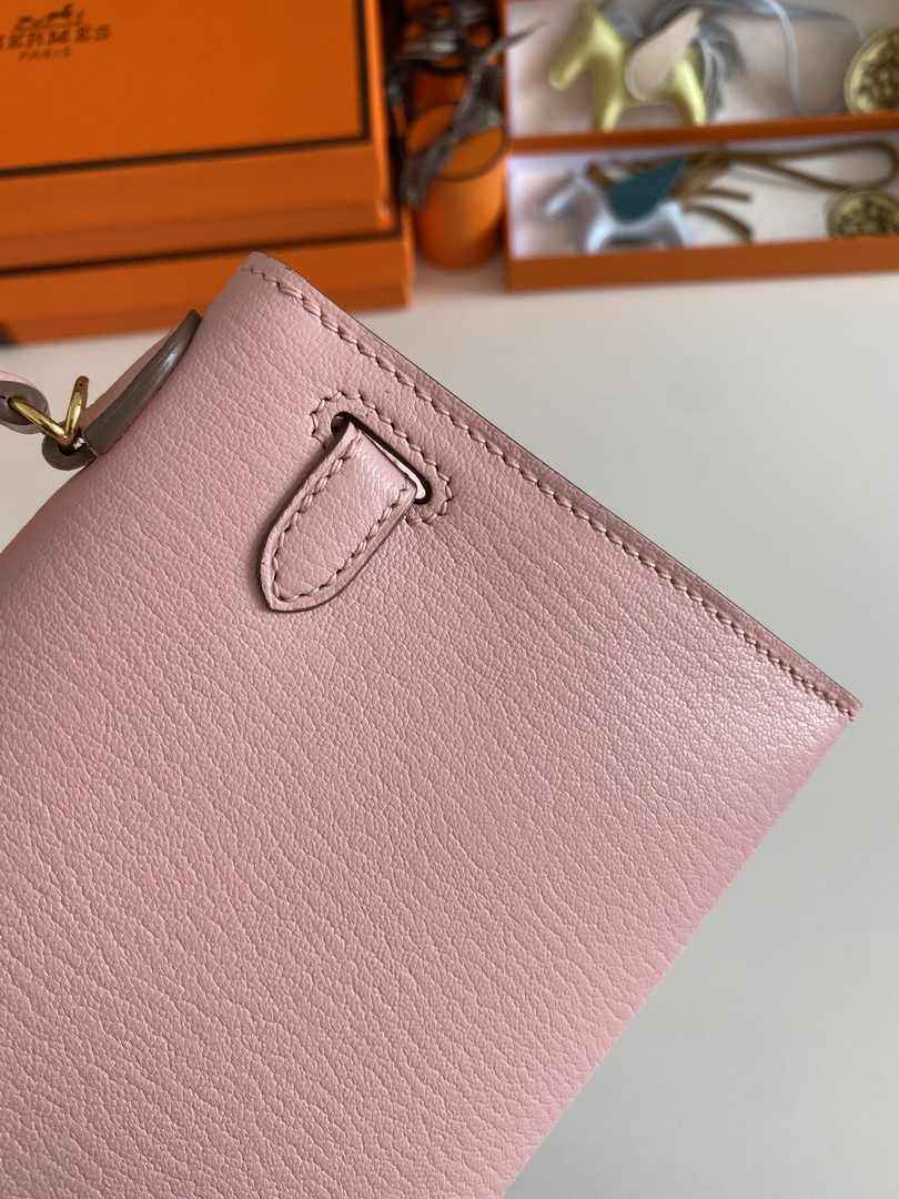 Hermès Kelly II Sellier Mini 2024 Goatskins Pink Leather Gold