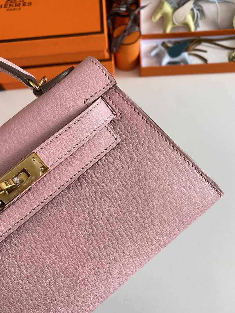 Hermès Kelly II Sellier Mini 2024 Goatskins Pink Leather Gold