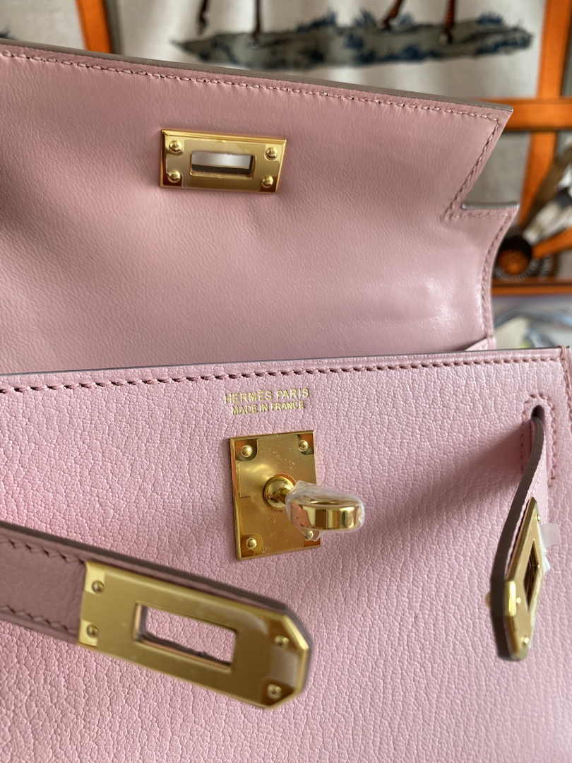 Hermès Kelly II Sellier Mini 2024 Goatskins Pink Leather Gold