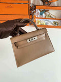 Hermès Kelly II Sellier Mini 2024 Light Brown Goatskins Leather Silver