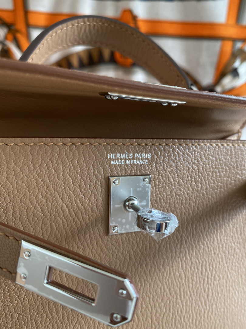 Hermès Kelly II Sellier Mini 2024 Light Brown Goatskins Leather Silver