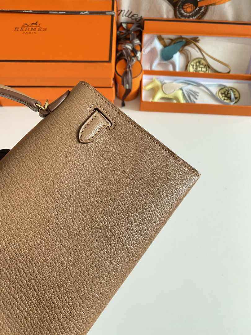Hermès Kelly II Sellier Mini 2024 Light Brown Goatskins Leather Gold