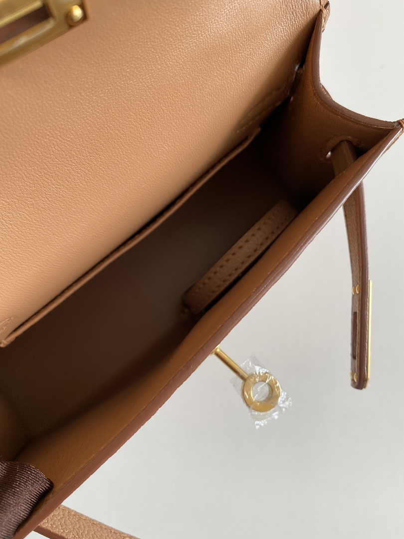 Hermès Kelly II Sellier Mini 2024 Light Brown Goatskins Leather Gold