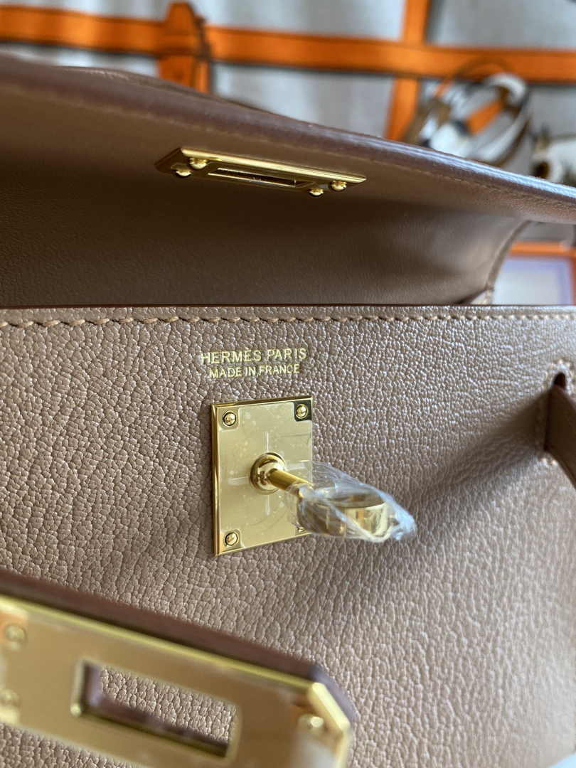 Hermès Kelly II Sellier Mini 2024 Light Brown Goatskins Leather Gold