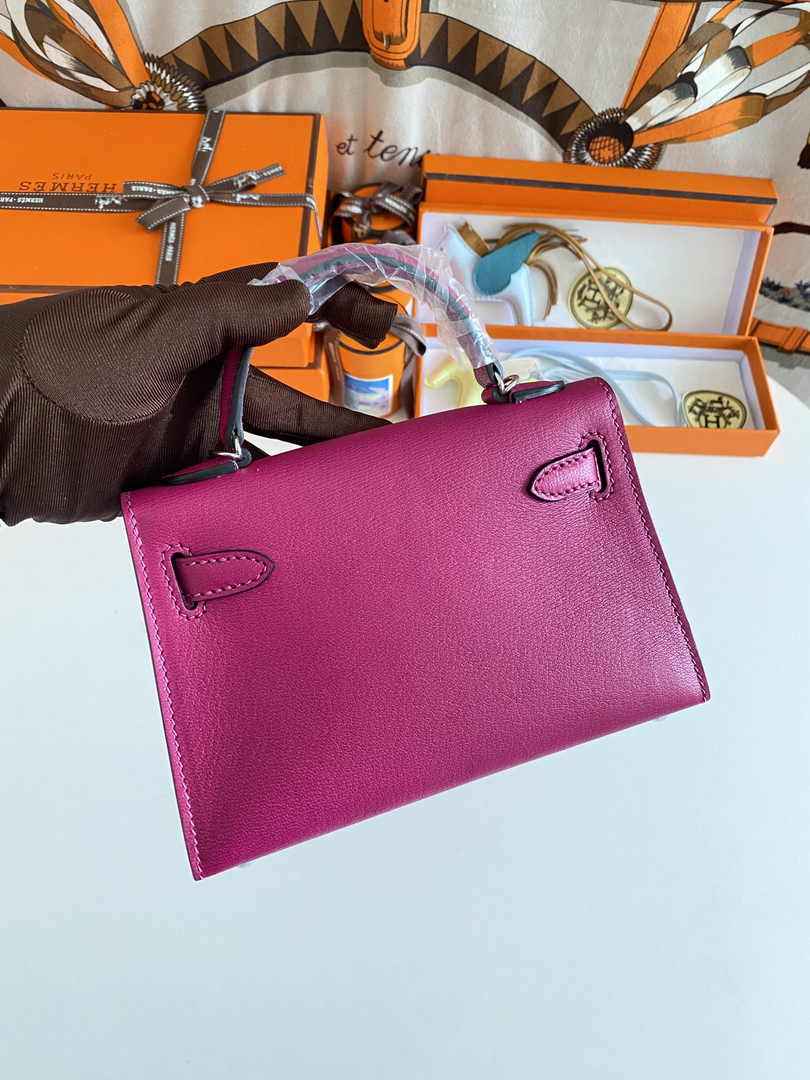 Hermès Kelly II Sellier Mini 2024 Purple Goatskins Leather Silver