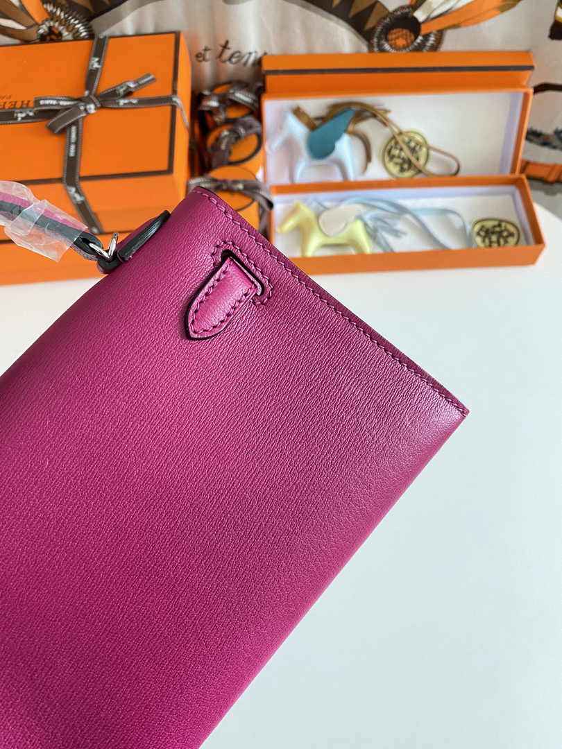 Hermès Kelly II Sellier Mini 2024 Purple Goatskins Leather Silver