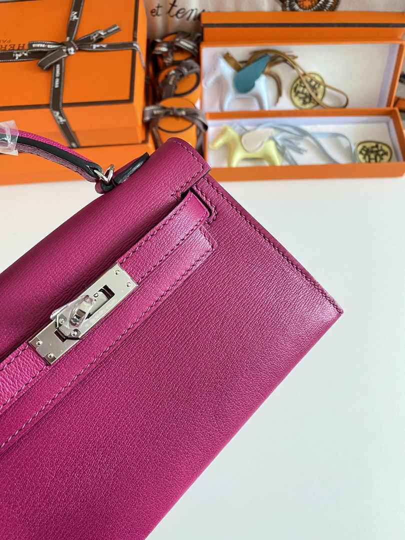 Hermès Kelly II Sellier Mini 2024 Purple Goatskins Leather Silver