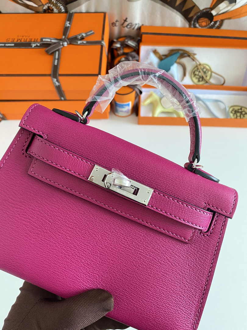 Hermès Kelly II Sellier Mini 2024 Purple Goatskins Leather Silver