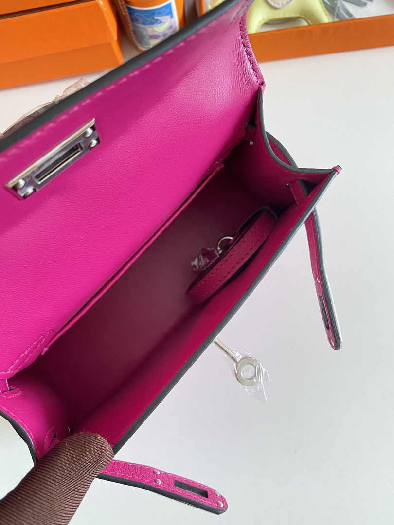 Hermès Kelly II Sellier Mini 2024 Purple Goatskins Leather Silver