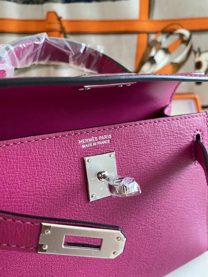 Hermès Kelly II Sellier Mini 2024 Purple Goatskins Leather Silver