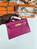 Hermès Kelly II Sellier Mini 2024 Purple Goatskins Leather Gold
