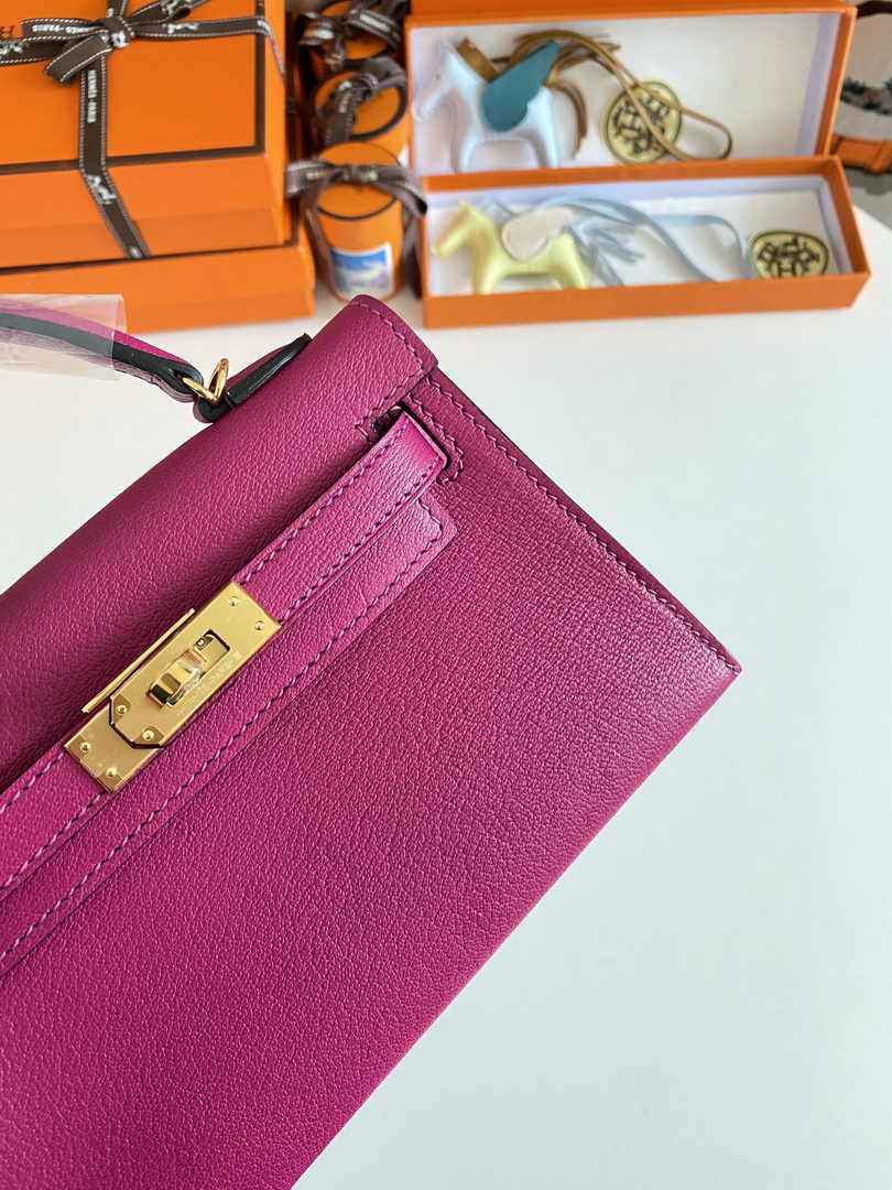 Hermès Kelly II Sellier Mini 2024 Purple Goatskins Leather Gold