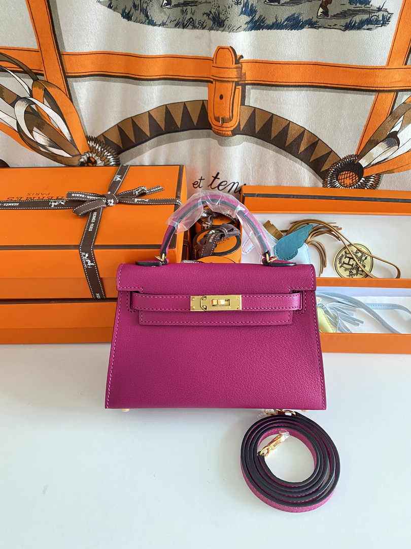 Hermès Kelly II Sellier Mini 2024 Purple Goatskins Leather Gold