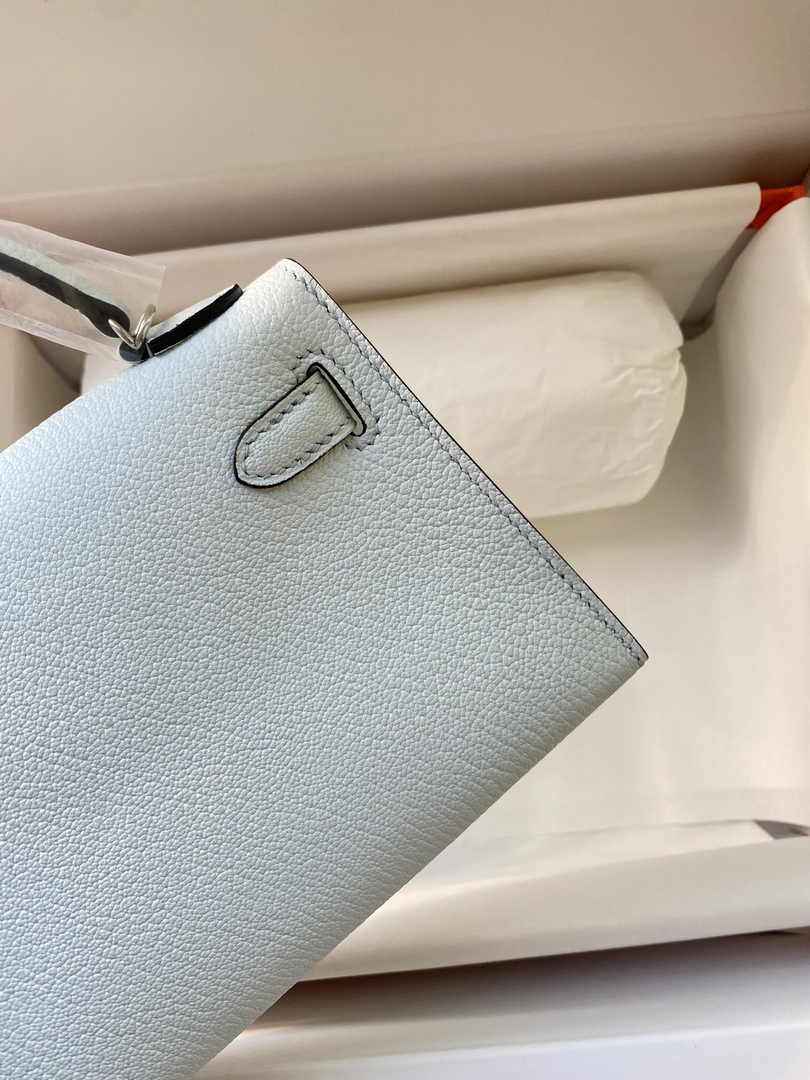 Hermès Kelly II Sellier Mini 2024 Light Blue Goatskins Leather Silver