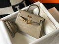 Hermes Kelly Mini II Bag 19 gray Crocodile Leather with Gold Hardware