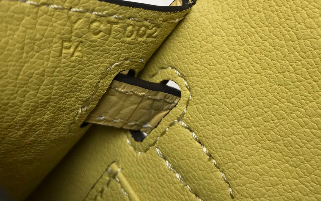 Hermes Kelly Mini II Bag 19 Lemon Yellow Crocodile Leather with Gold Hardware