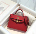 Hermes Kelly Mini II Bag 19 Gold Hardware with Epsom Red