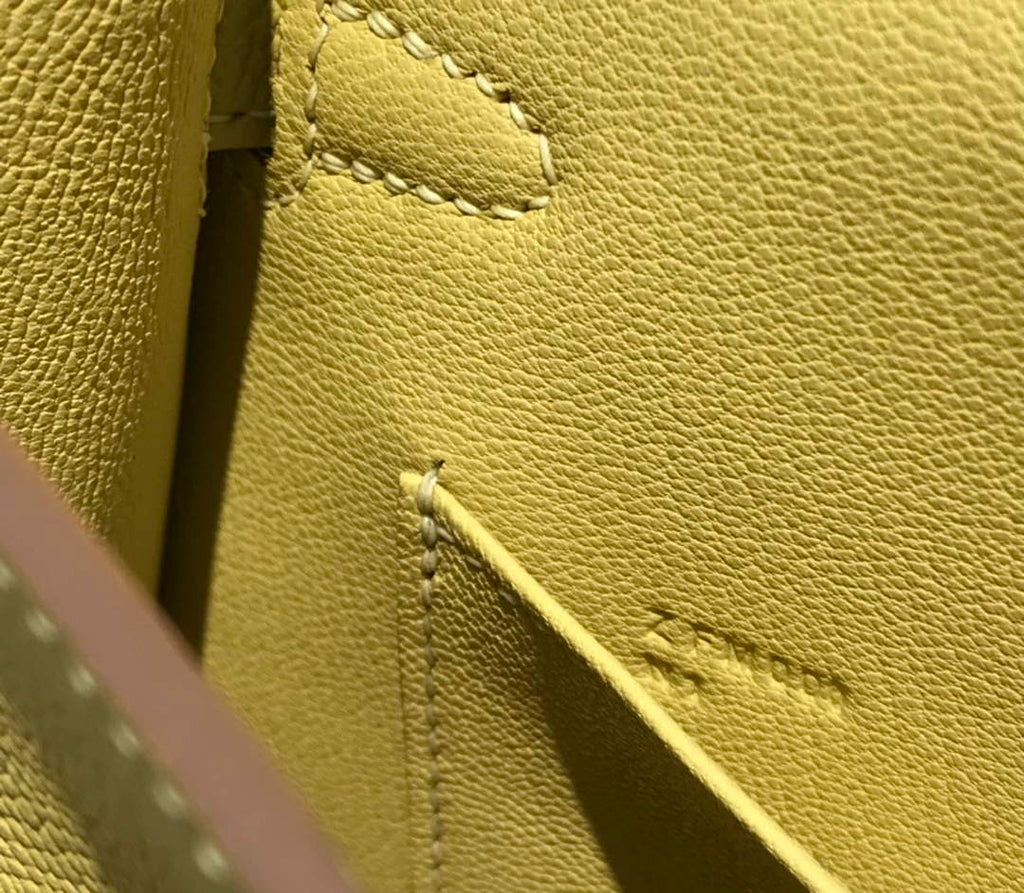 Hermes Kelly Mini II Bag 19 Gold Hardware with Epsom lemon yellow