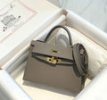 Hermes Kelly Mini II Bag 19 Gold Hardware with Epsom dark Gray