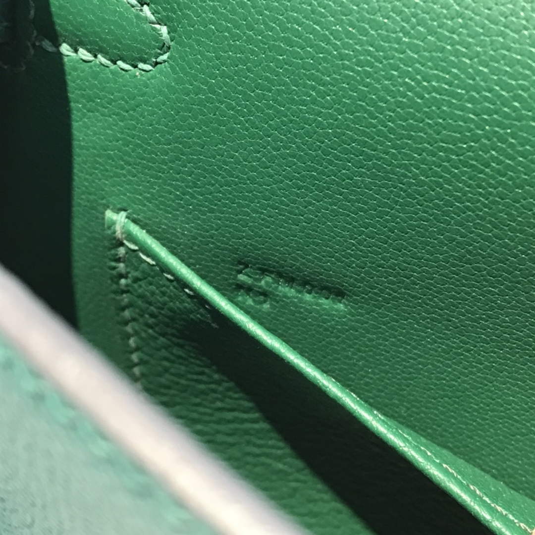 Hermes Kelly Mini II Bag 19 Gold Hardware with Epsom Green
