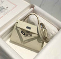 Hermes Kelly Mini II Bag 19 Silver Hardware with Epsom White