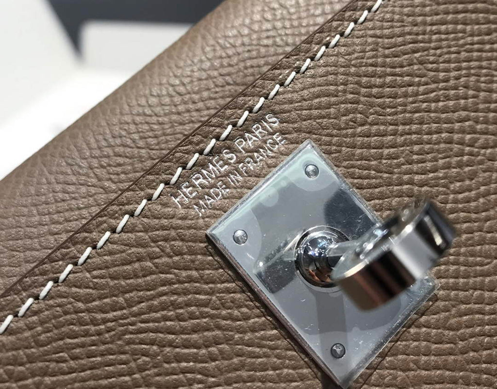 Hermes Kelly Mini II Bag 19 Silver Hardware with Epsom dark Gray