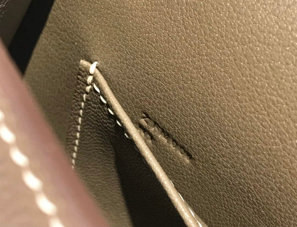 Hermes Kelly Mini II Bag 19 Silver Hardware with Epsom dark Gray