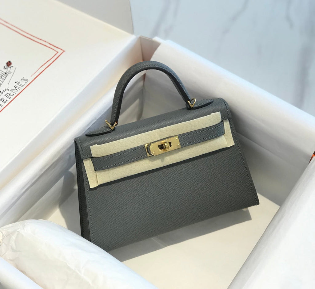 Hermes Kelly Mini II Bag 19 Gold Hardware with Epsom Dark Green