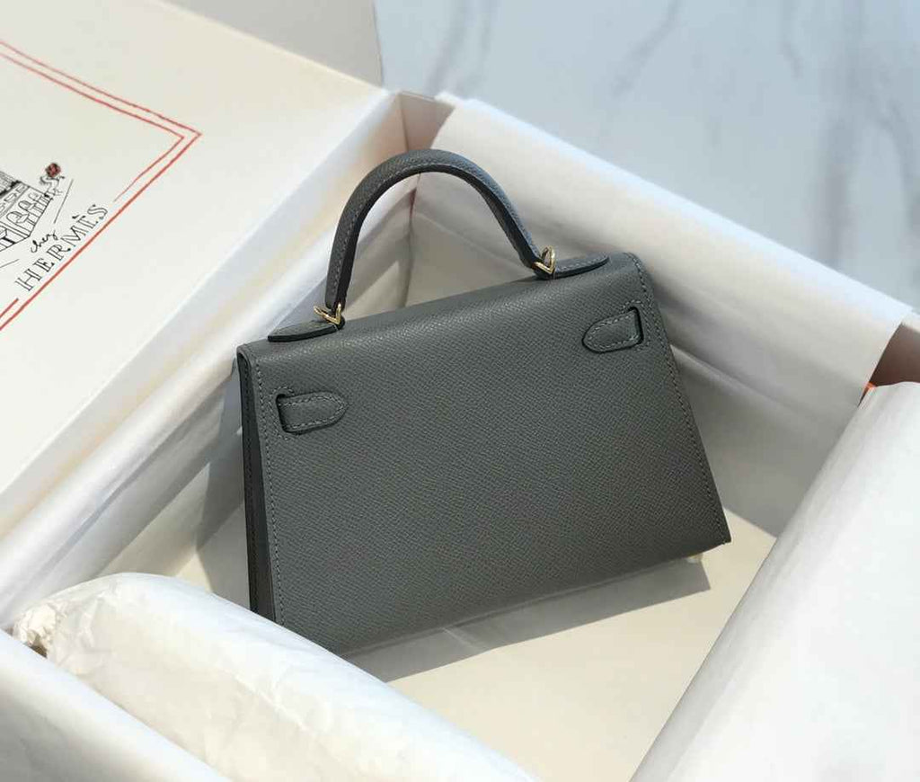 Hermes Kelly Mini II Bag 19 Gold Hardware with Epsom Dark Green