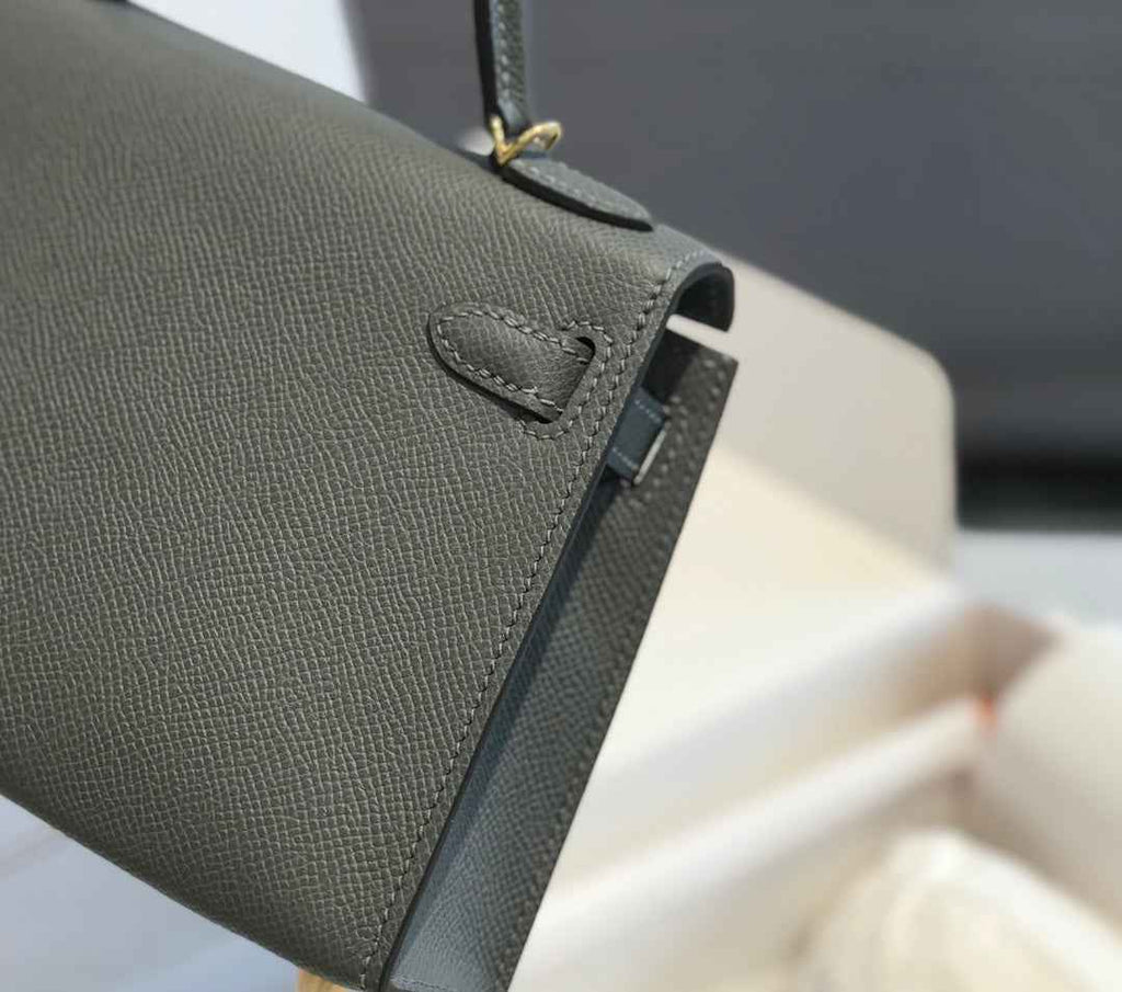 Hermes Kelly Mini II Bag 19 Gold Hardware with Epsom Dark Green