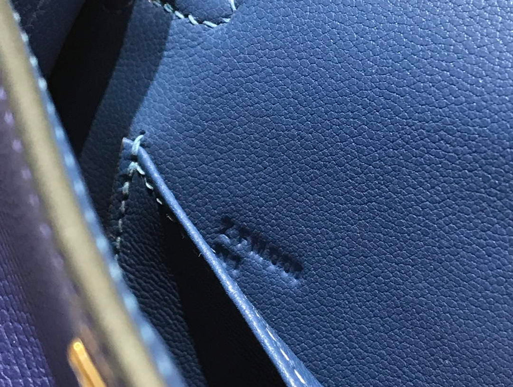 Hermes Kelly Mini II Bag 19 Gold Hardware with Epsom Dark Blue