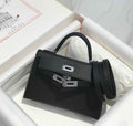 Hermes Kelly Mini II Bag 19 Silver Hardware with Epsom Black