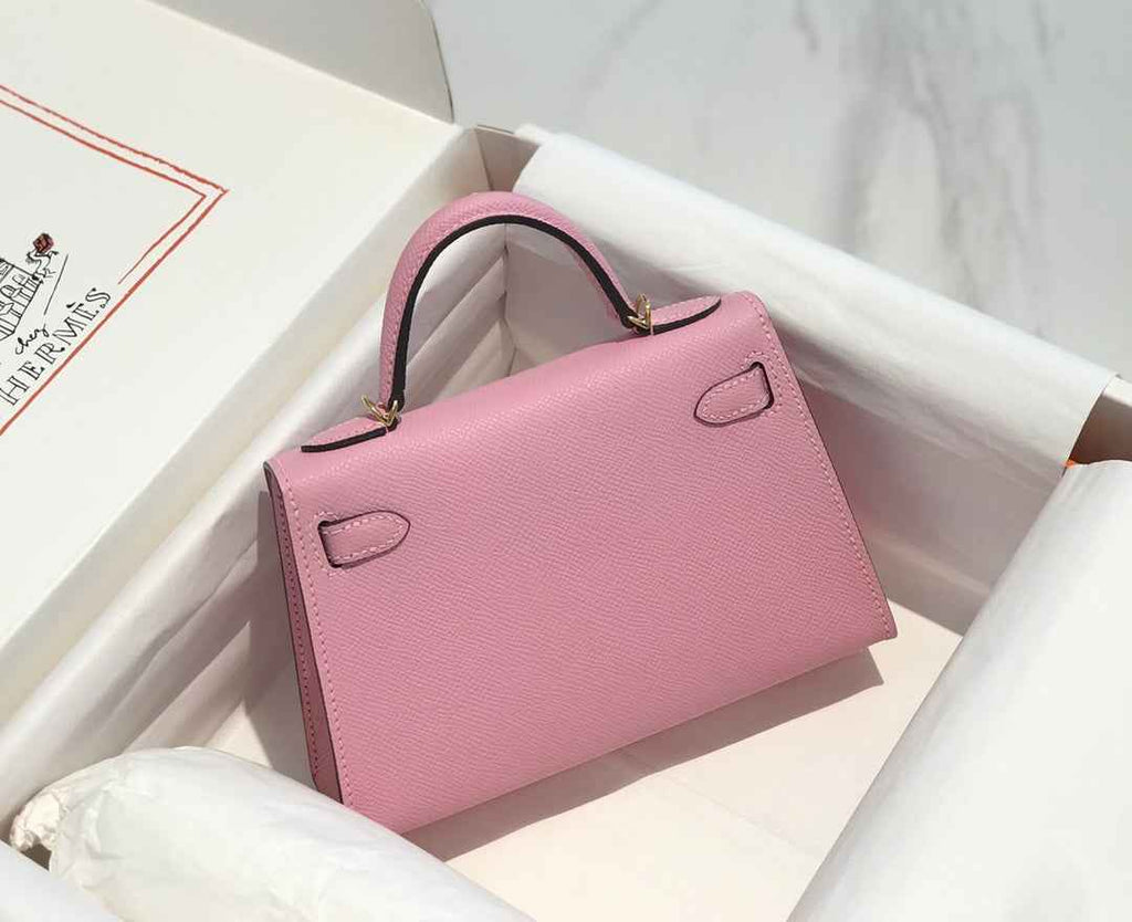 Hermes Kelly Mini II Bag 19 Gold Hardware with Epsom light Pink