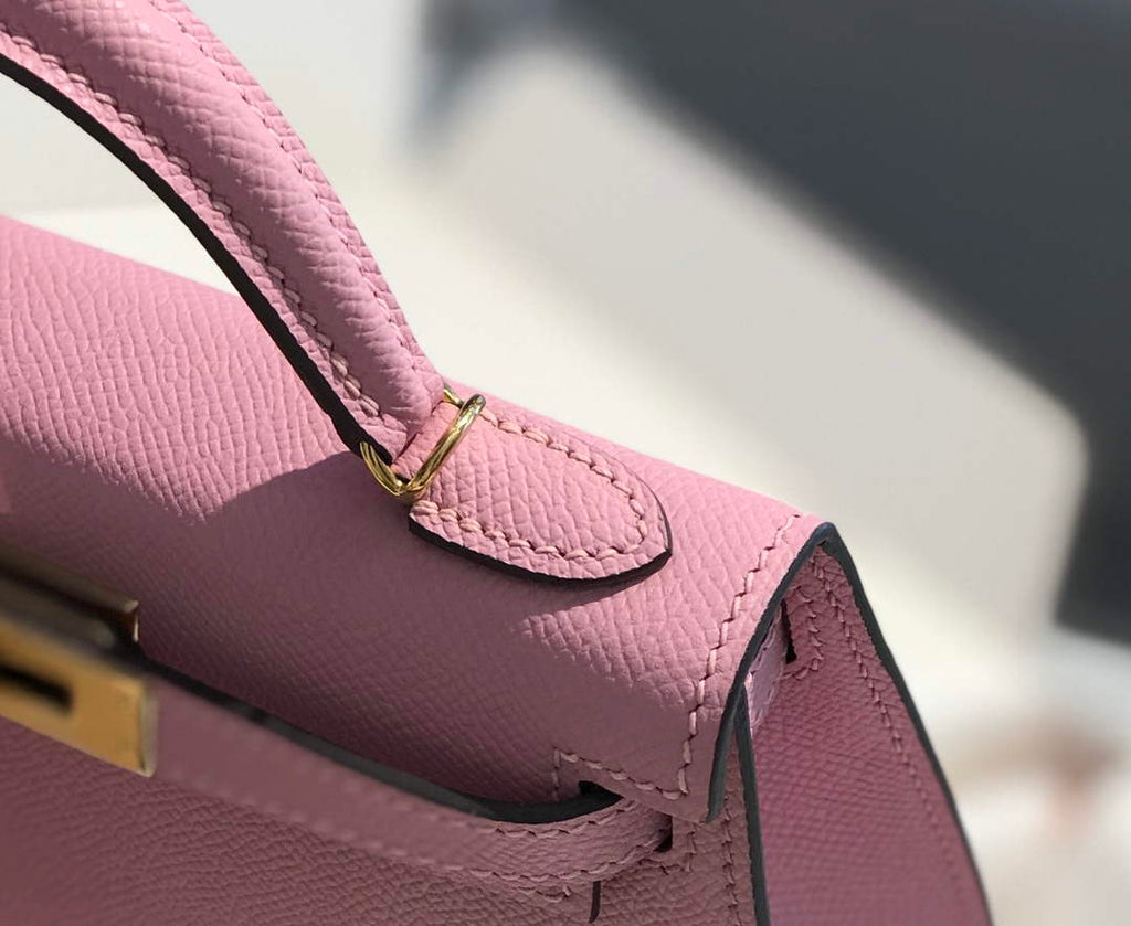 Hermes Kelly Mini II Bag 19 Gold Hardware with Epsom light Pink
