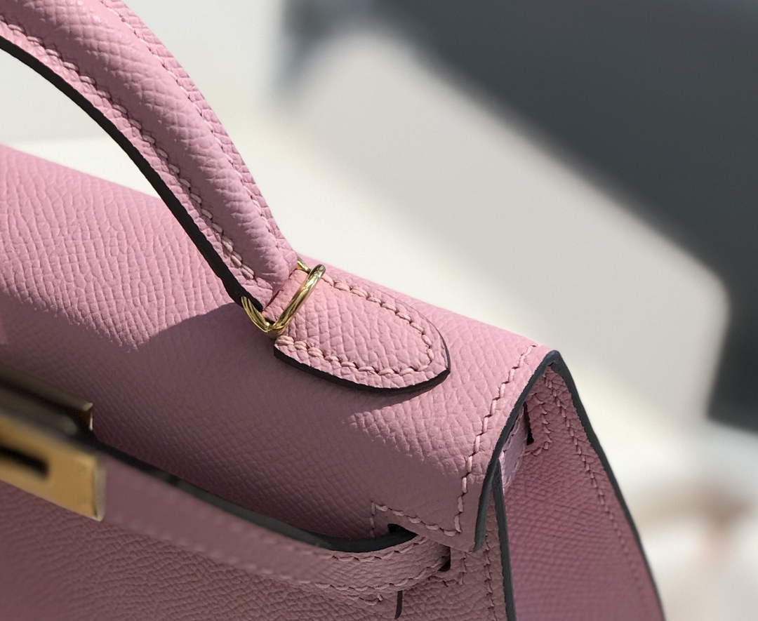 Hermes Kelly Mini II Bag 19 Gold Hardware with Epsom light Pink