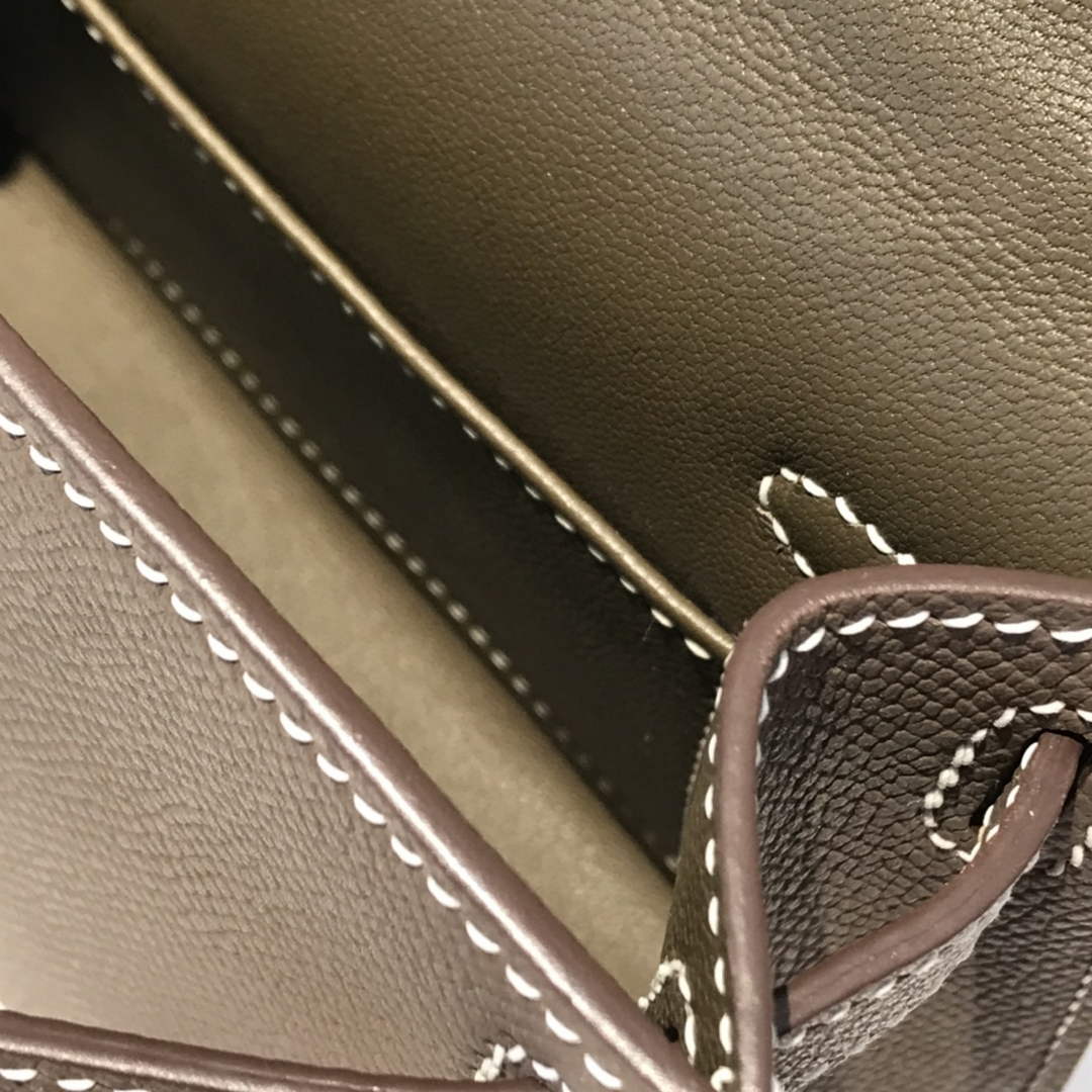 Hermes Kelly Mini II Bag 19 Gold Hardware with Epsom Dark Gray