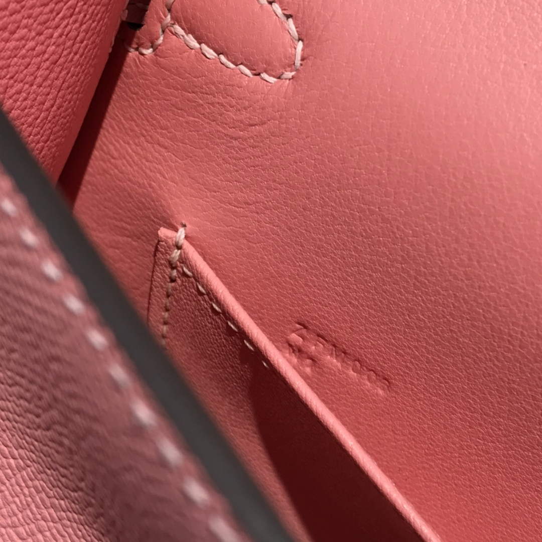 Hermes Kelly Mini II Bag 19 Gold Hardware with Epsom Pink leather