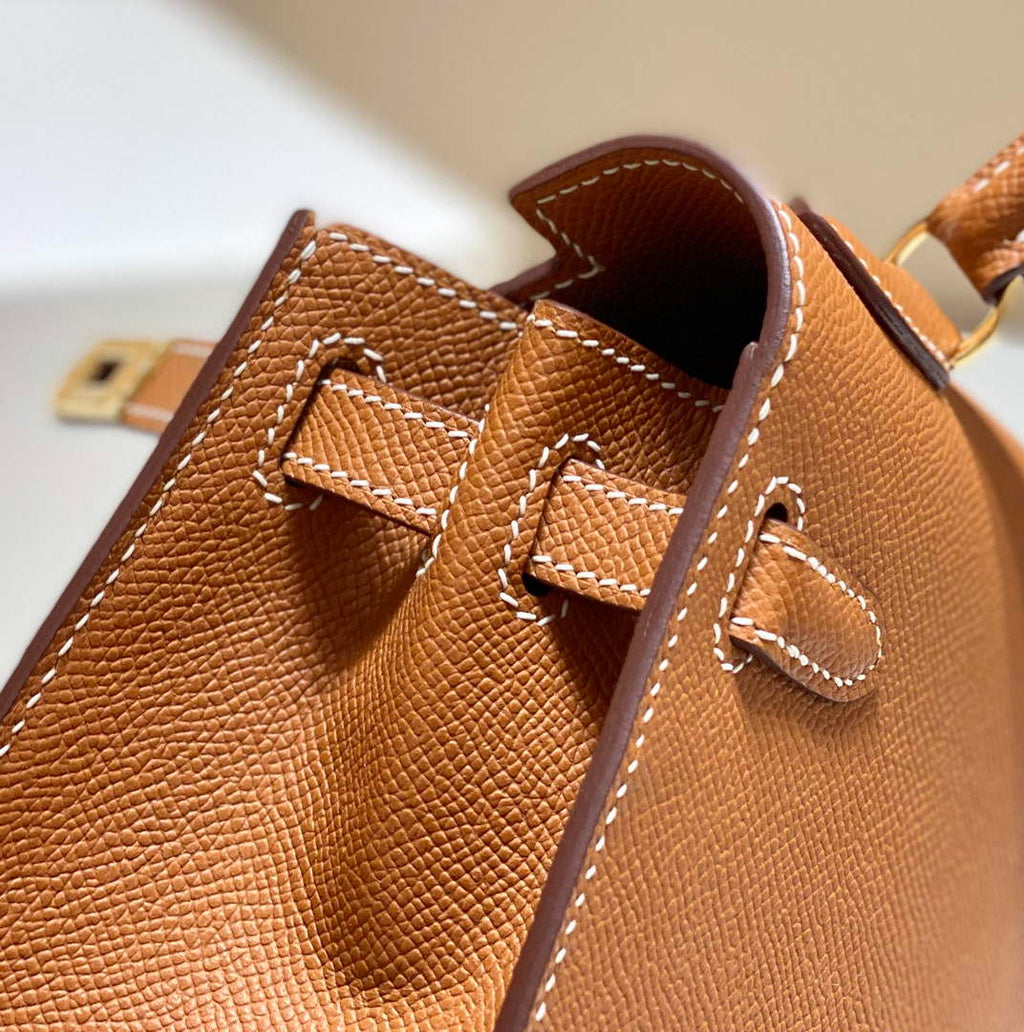 Hermes Kelly Mini II Bag 20 Camel Epsom with Gold Hardware
