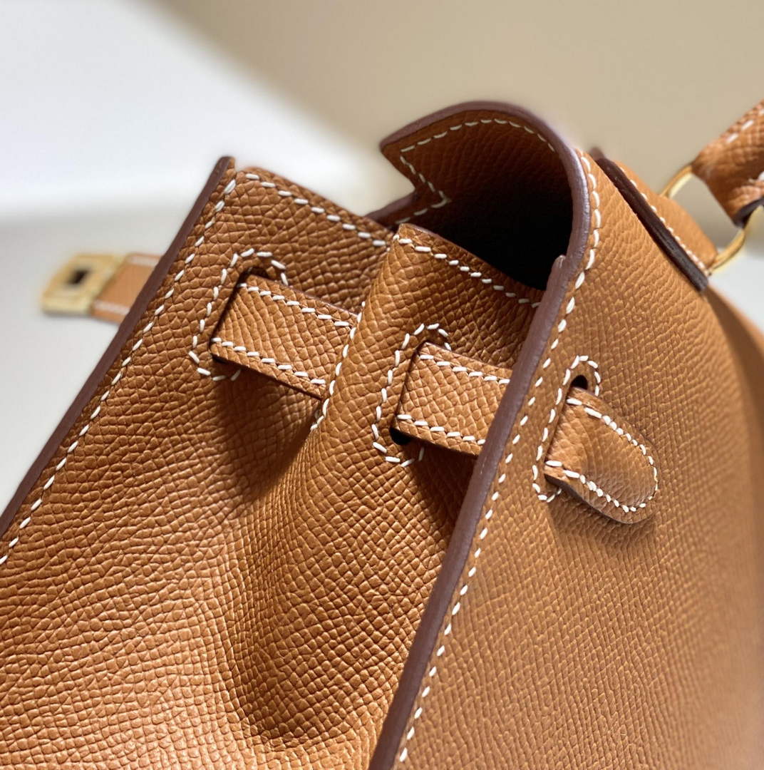 Hermes Kelly Mini II Bag 20 Camel Epsom with Gold Hardware