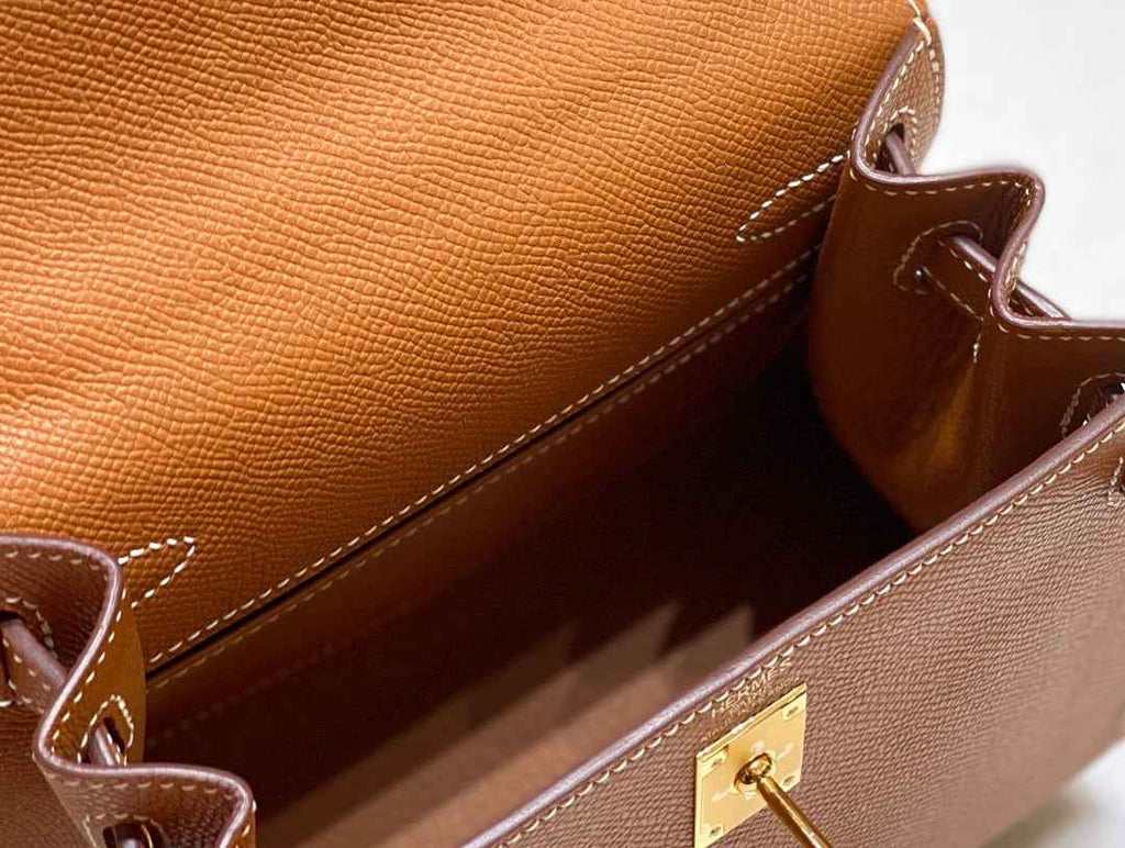 Hermes Kelly Mini II Bag 20 Camel Epsom with Gold Hardware