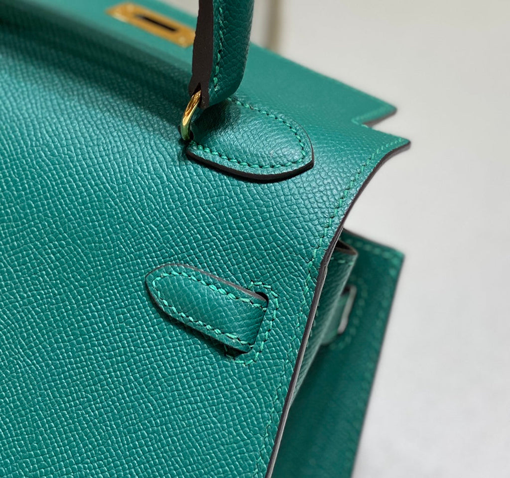 Hermes Kelly Mini II Bag 20 Green Epsom with Gold Hardware