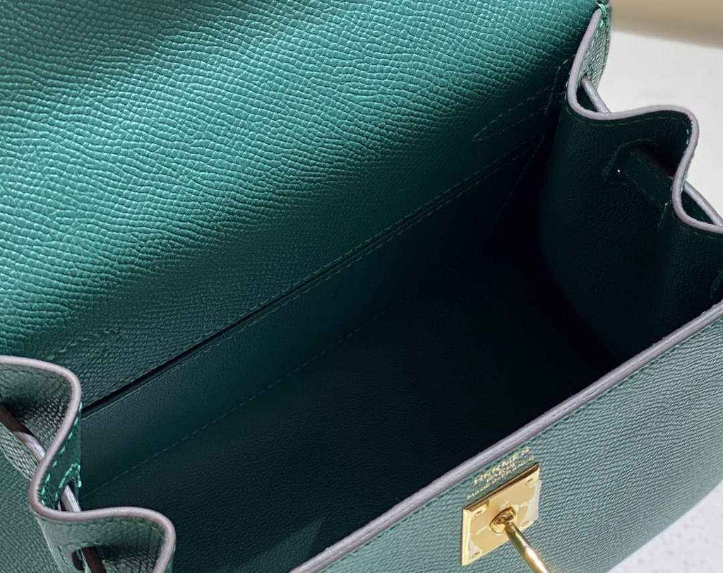 Hermes Kelly Mini II Bag 20 Green Epsom with Gold Hardware