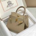 Hermes Kelly Mini II Bag 20 Light Gray Epsom with Gold Hardware